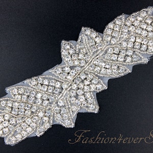 Kristallklaren Strass-Applikation, Brautgürtel Applikation, Hochzeit-Gürtel-Applikation, Kristall Perlen Applique, Braut-Accessoires