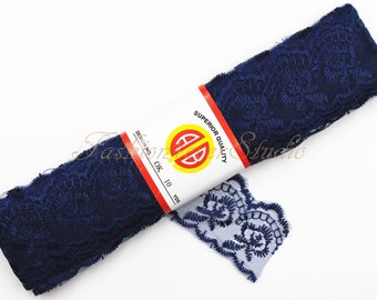 10 Yards/1.75 inches Wide, Navy Blue Lace Trim, Bridal Sash Trim, Wedding Belt Trim, Rhinestone Beaded Trim, Bridal Accessories