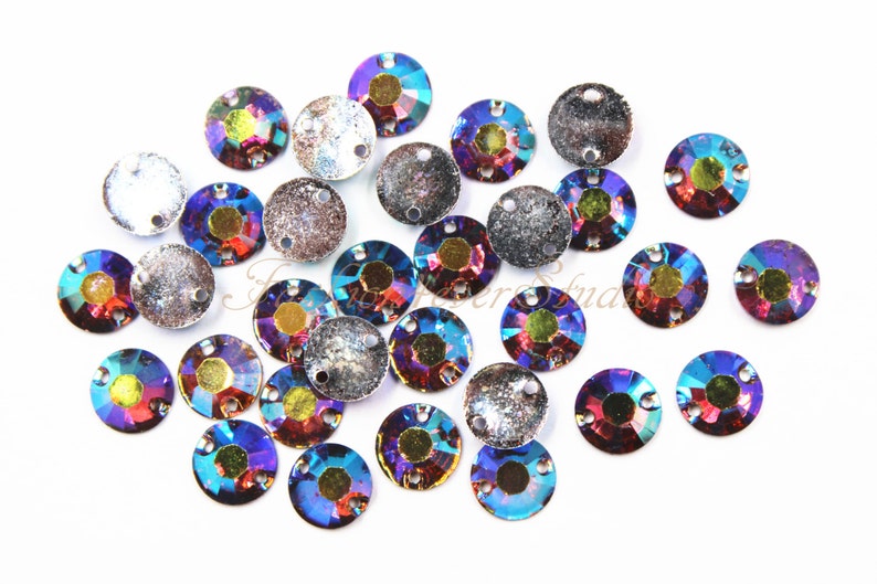 50pcs Sew on Flatback Resin Gems 7mm Sew on Rhinestones Etsy