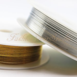 Pack of 2 Mixed Tiger Tail Beading Wire 0.38mm Silver Gold Craft Beading  i185