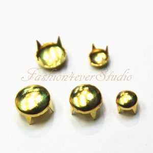 100 Stück Gold Ohrstecker, 7mm 8mm 9mm Metall Ohrstecker, Nieten Ohrstecker, Leder Handwerk Zubehör, Bastelbedarf