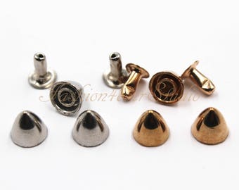 30 szt. kolców z ćwiekami, 7 x 7 mm metalowe ćwieki, nity, ćwieki, kolce, skórzane akcesoria rzemieślnicze, artykuły rzemieślnicze