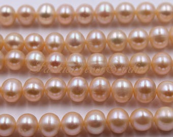 Pink Fresh Water Pearl Beads, Approx 8mm Full Strand 15.5 inches, Gemstone Beads, Fresh Water Pearl, Natural Fresh Water Pearl