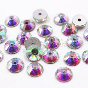 Naai de Flatback glazen Strass Crystal AB, 2mm, 3mm, 4mm 5mm 7mm naai Strass, FlatBack kristalglas, versiering Gems