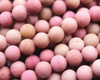 Matte Rhodonite Beads, 6mm 8mm 10mm Full Strand 15.5 inches, Gemstone Beads, Beading Suppliers, Jewelry Suppliers