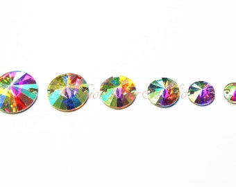 Clear AB Cucire su gemme in resina flatback, cucire su strass, strass flatback, cucire su perline, cucire su cristallo, gemme di abbellimento