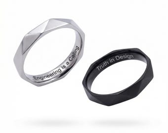 Customized 4mm Stainless Steel Ring, Steel Engineers Ring, Unisex  Steel Ring, Custom Engraved Ring, Personalized Ring, Customized Jewelry