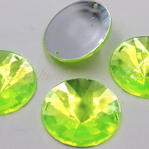 8pcs Sew On Flatback Neon Yellow Resin Gems, 30mm Sew On Rhinestones,FlatBack Gems,Sew On Beads, Sew On Crystal, Embellishment Gems