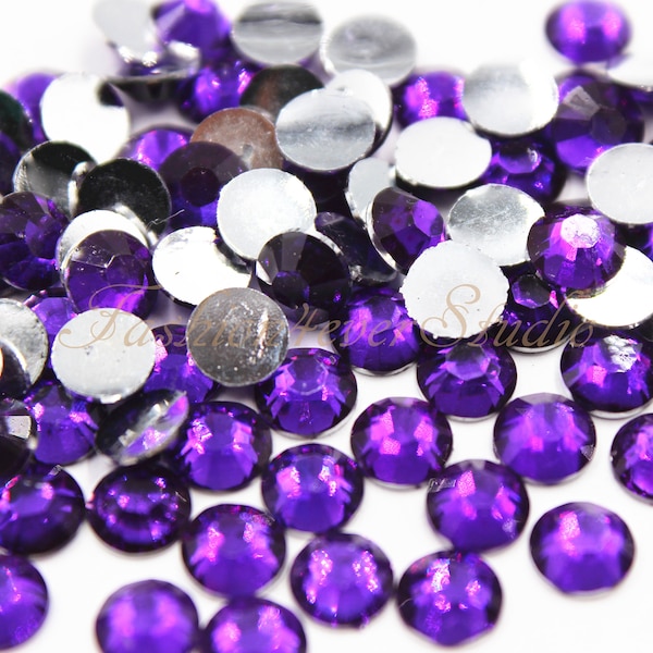 500/1000pcs Purple Velvet Resin Rhinestones, 3mm/4mm/5mm Glue On FlatBack Rhinestone, Flatback Rhinestone, Glue On Embellishment Gems