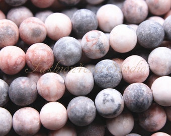 Matte Pink Zebra Jasper Beads, 6mm 8mm Full Strand 15.5", Gemstone Beads,Matte Beads,Healing Beads, Beading Suppliers, Jewelry Suppliers