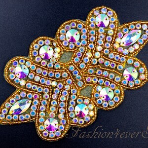Crystal AB Strass Applikation, Braut Schärpe Applique, Hochzeit Band Applique, Kristall Perlen Applique, Braut-Accessoires