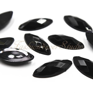 Jet Black Sew On Flatback Acrylic Gems, Sew On Rhinestones, FlatBack Gems, Sew On Beads, Sew On Crystal, Embellishment Gems