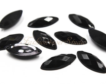Jet Black Cucire su gemme acriliche Flatback, cucire su strass, gemme Flatback, cucire perline, cucire su cristallo, gemme abbellimento