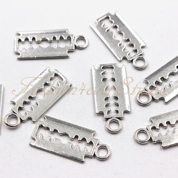 10pcs ossidato tono argento metallo Lametta fascino 10mmx19mm, Charms in argento, gioielli risultati, fornitore di perline, gioielli fornitore