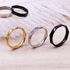 Customized 4mm Stainless Steel Ring, Steel Ring, Unisex Stainless Steel Ring, Custom Engraved Ring, Personalized Ring, Customized Jewelry