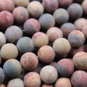 Perle diaspro Picasso opaco, 6mm 8mm Full Strand 15,5 pollici, perline di pietre preziose, fornitori di perline, fornitori di gioielli