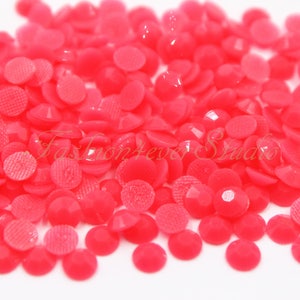 1000pcs Neon Red Resin Rhinestones, 4mm Glue On FlatBack Rhinestone, FlatBack Rhinestone, Glue On Embellishment Gems
