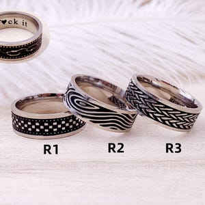 Customized 8mm Stainless Steel Ring, Laser Engraving Steel Ring, Unisex Ring, Stainless Steel Ring, Custom Engraved Ring, Personalized Ring