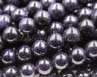 Blue Sand Stone Beads, 4mm 6mm 8mm 10mm Full Strand 15.5 inches, Gemstone Beads, Beading Suppliers, Jewelry Suppliers