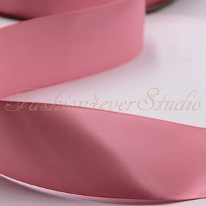 Ruban rose de satin de visage simple de 2 yards, 1 pouce/1.5 pouces/2 pouces large ruban de satin, décoration de mariage, artisanat d’art de DIY