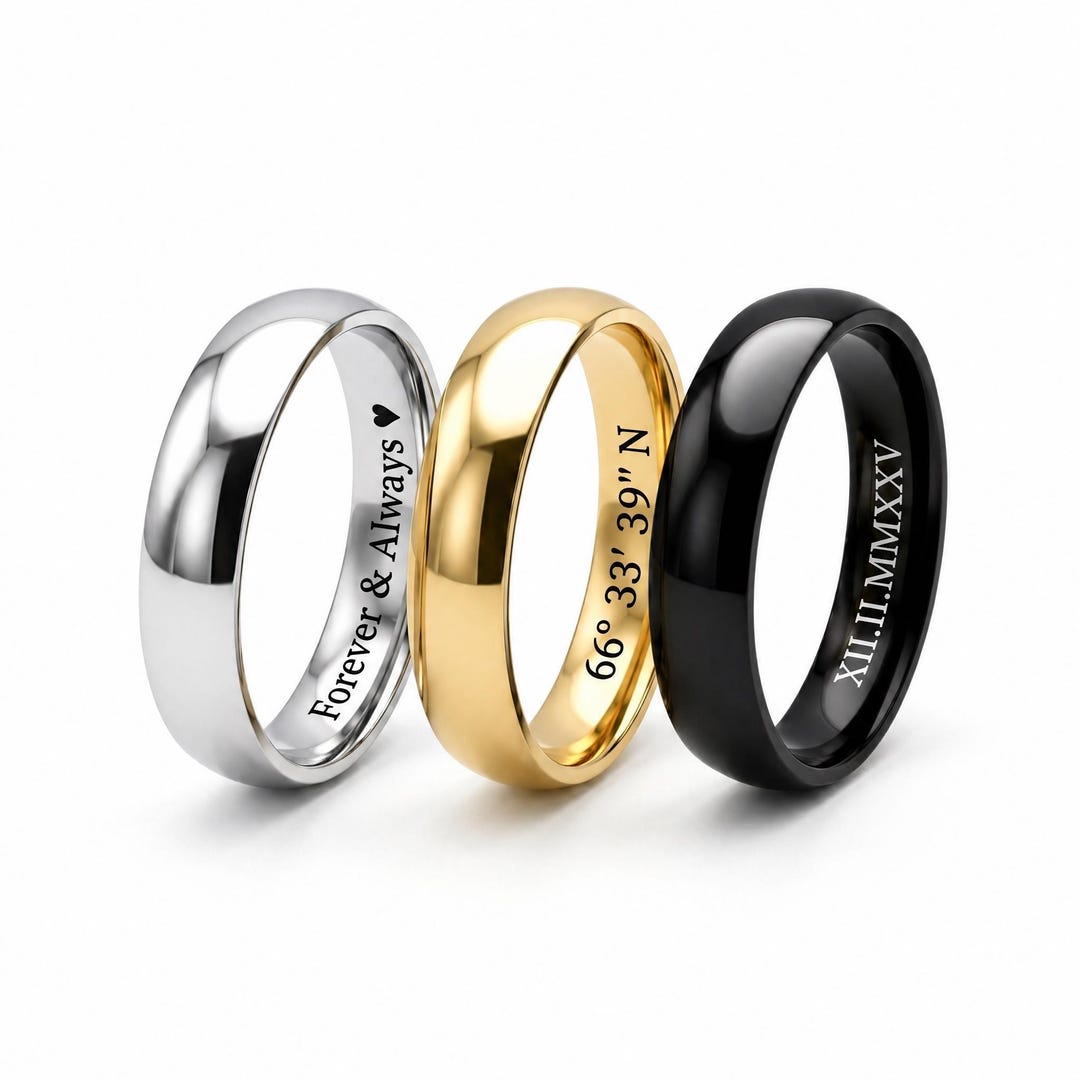 Custom Steel Rings Customized 6mm Stainless Steel Ring, Steel Ring, Unisex Ring, Stainless ...