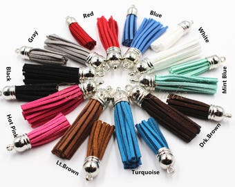 4 pcs Leather Tassel, Faux Leather Tassel, Suede Leather Tassel, 1.5 inches/2.5 inches Length, Beading Suppliers, Jewelry Suppliers