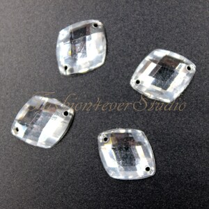20pcs Crystal Clear Sew On Flatback Acrylic Gems, Sew On Rhinestones, FlatBack Gems, Sew On Beads, Sew On Crystal, Embellishment Gems