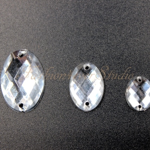 Crystal Clear Sew On Flatback Acrylic Gems, Sew On Rhinestones, FlatBack Rhinestones, Sew On Beads, Sew On Crystal, Embellishment Gems