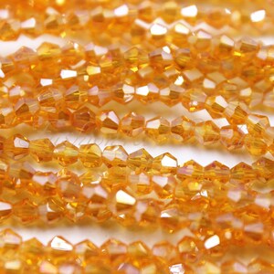 4mm Crystal Faceted Bicones Beads Full Strand 120 Beads, Crystal Beads, Glass Beads, Findings, Beading Supplies, Jewelry Supplies