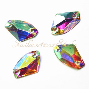 30pcs duidelijk AB naai Flatback hars Gems, naai Strass, 11 x 18 mm FlatBack edelstenen, naai op parels, naai op Crystal, versiering Gems