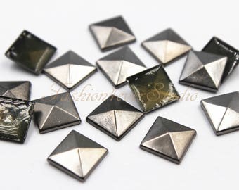 100pcs Iron On GunMetal Studs, 6mm/9mm Metal Studs, Rivets Studs Spikes, Leather Craft Accessories, Craft Supplies