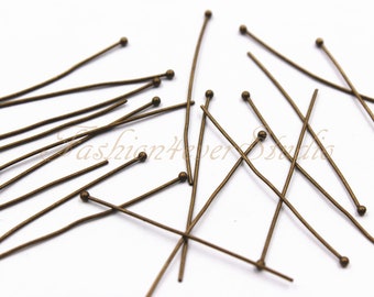 200-300pcs Antique Bronze Ball Head Pins, 24 Gauge - 17mm/35mm Long, Metal Findings, Jewelry Findings, Beading Suppliers