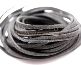 4 Meters 2.5x1.5mm Black Faux Suede Cord, Faux Leather Cord, Leather Beading String, Beading Supplies, Jewelry Supplies