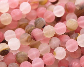 Perles de quartz cerise de feu mat, 6 mm 8 mm 10 mm, brin complet 15,5 pouces, perles de pierres précieuses, perles Mala, cristal de guérison, perles, fournisseurs de perles