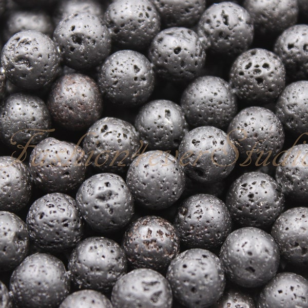 Black Lava Beads, 6mm 8mm 10mm, Full Strand 15.5 inches, Gemstone Beads, Beading Suppliers, Jewelry Suppliers