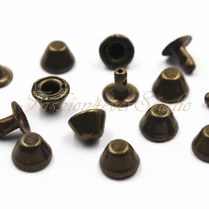 30pcs Bronze Bullet Studs Spikes, 4x7mm/5x9mm Metal Studs, Rivets Studs Spikes, Leather Craft Accessories, Craft Supplies