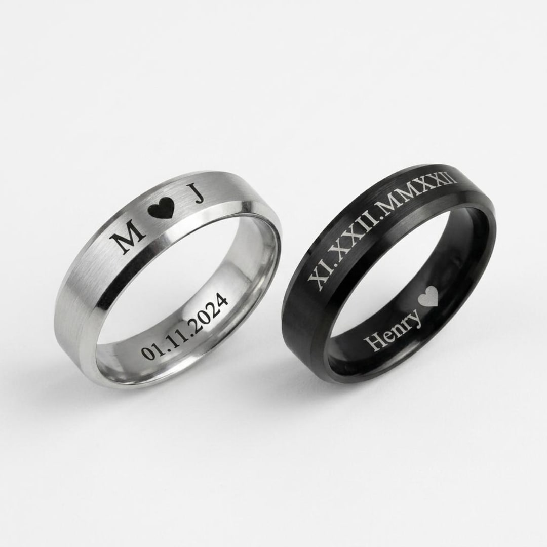 Custom Steel Rings Customized 6mm Matte Stainless Steel Ring, Matte Steel Ring, Unisex ...