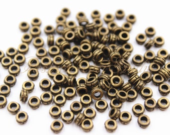 100pcs Antique Brass Tone Base Metal Beads 2mmx3mm, Brass Beads, Bronze Beads, Jewelry Findings, Beading Suppliers, Jewelry Suppliers