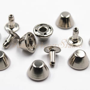 30pcs Silver Bullet Studs Spikes, 4x7mm/5x9mm Metal Studs, Rivets Studs Spikes, Leather Craft Accessories, Craft Supplies