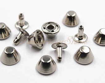 30 sztuk srebrnych ćwieków, kolców, 4 x 7 mm/5 x 9 mm metalowe ćwieki, nity, ćwieki, kolce, skórzane akcesoria rzemieślnicze, artykuły rzemieślnicze