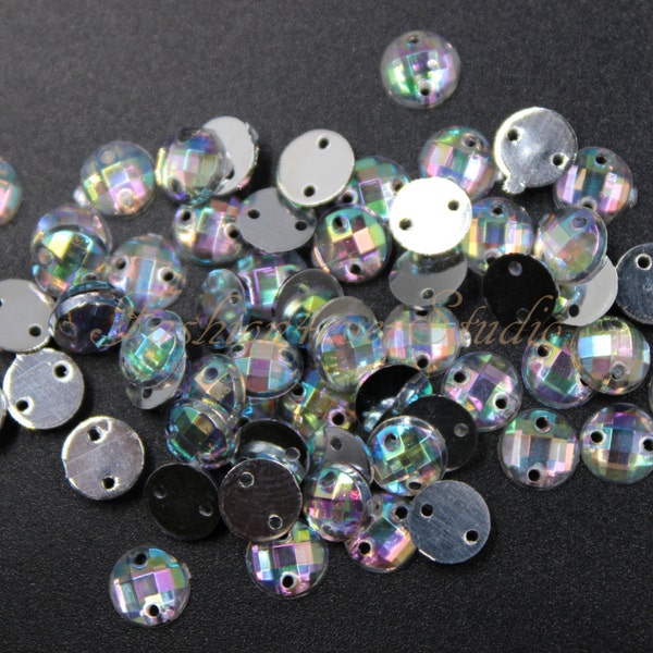 80pcs 5mm Crystal AB Sew On Flatback Acrylic Gems, Sew On Rhinestones, FlatBack Rhinestones, Sew On Beads, Sew On Crystal, Embellishment Gem