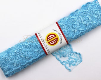 10 Yards/1.75 inches Wide, Light Blue Lace Trim, Bridal Sash Trim, Wedding Belt Trim, Rhinestone Beaded Trim, Bridal Accessories
