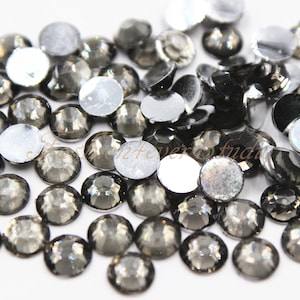 500/1000pcs Black Diamond Fire Opal Resin Rhinestones, 3mm/4mm/5mm Glue On FlatBack Rhinestone, Rhinestone, Glue On Embellishment Gems