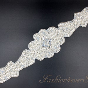 Kristall klar Strass Applikation, Braut Schärpe Applikation, Hochzeit Gürtel Applikation, Kristall Perlen Applikation, Braut Zubehör