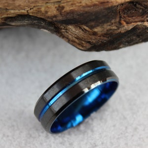 Customized 8mm Stainless Steel Ring, Black Steel Ring, Unisex Ring, Stainless Steel Ring, Custom Engraved Ring, Personalized Ring