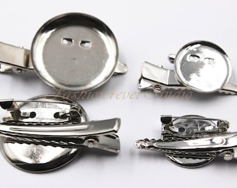 Brooch Back with Hair Clip 23mm/28mm, Brooch Backs, Alligator Clip, Hair Clip, Brooch Back Pin, Hair Accessories, Brooch Accessories