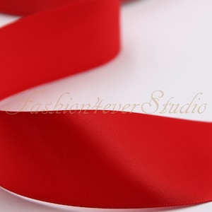 2 yards unique visage rouge ruban de Satin, 1 pouce/1,5 pouces/2 pouces de large ruban de Satin, décoration mariage, DIY métiers d’Art
