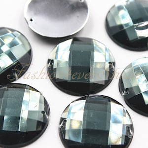 15St annähen Flatback Tansanit Harz Perlen, Strasssteine, 25mm zum Aufnähen FlatBack Edelsteine, Perlen zum Aufnähen, Kristall, Verschönerung Edelsteine zum Aufnähen