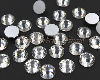 High Quality Crystal Clear Glue On Rhinestone, 2mm/3mm/4mm/5mm/7mm FlatBack Glass Rhinestone, Flatback Crystal,Glue On Embellishment Gems