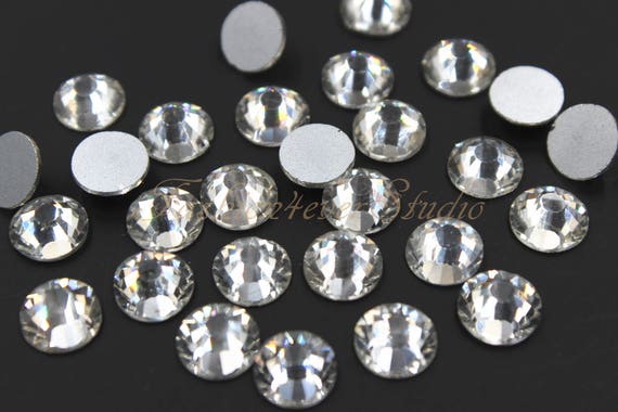 High Quality Crystal Clear Glue On Rhinestone, 2mm/3mm/4mm/5mm/7mm FlatBack Glass Rhinestone, Flatback Crystal,Glue On Embellishment Gems